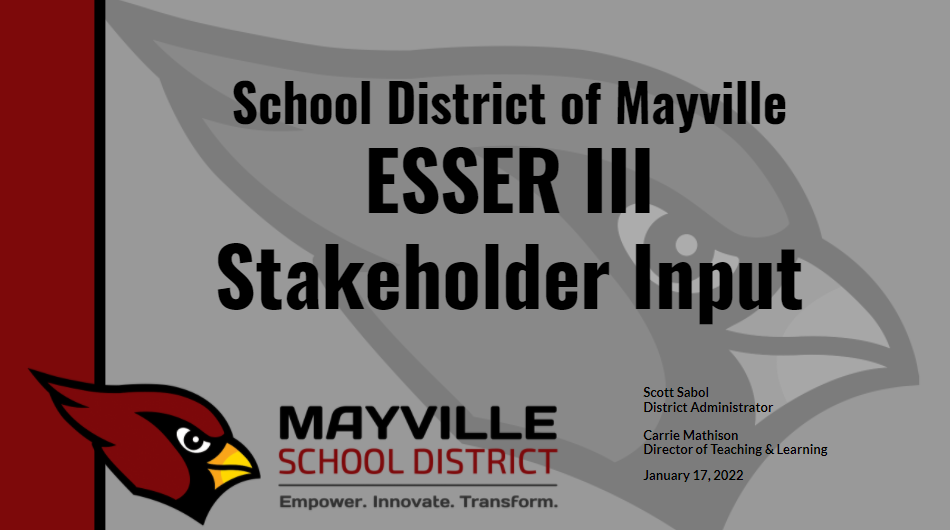 ESSER III Stakeholder Input Presentation