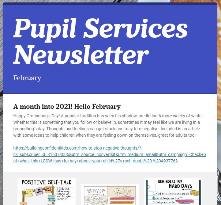 Pupil Services February Newsletter
