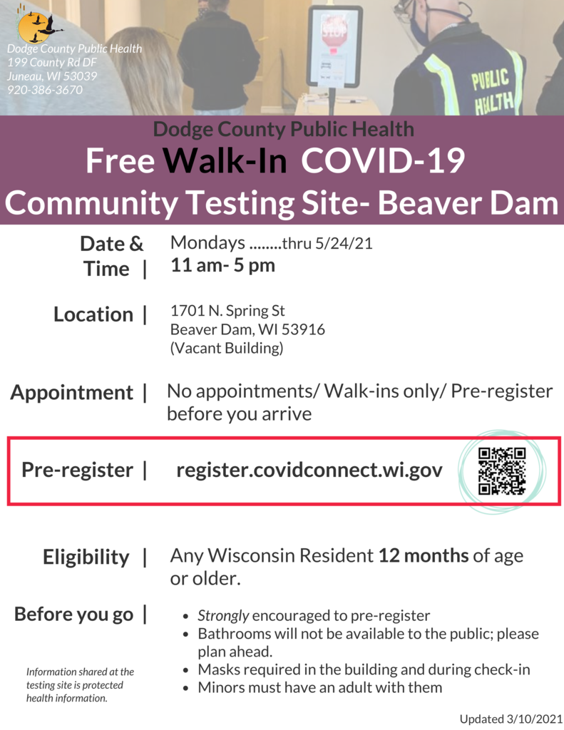 BD COVID Test Site Details